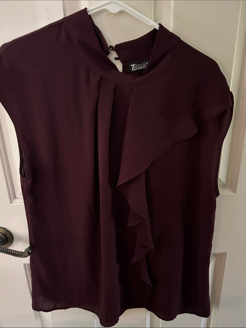 Plum Ruffle Sleeveless Blouse